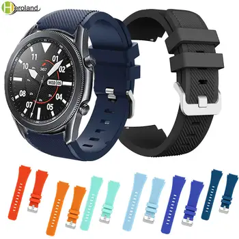 22 мм Силикон Каишка часовник за Samsung Galaxy Watch 3 45 мм Аксесоари smartwatch гривна гривна Каишка за часовник мода