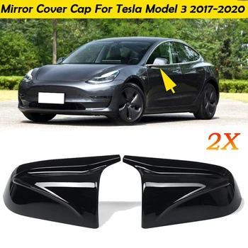 2X Автомобили на Капака на Огледалото за обратно виждане Смяна на покриване Лъскаво Черен За Tesla, Модел 3 2017 2018 2019 2020