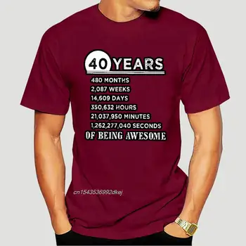 40 Години да Бъде Невероятно 1980 Тениски За Мъже 100% Памук Готина Тениска Crewneck 40th Подаръци За Рожден Ден С Къс Ръкав 5406A