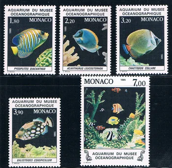 5 бр./компл. Нова Пощенска марка Монако 1985 Морски музей Тропически Декоративни Рибки Марка MNH