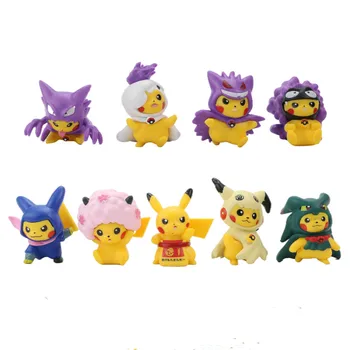 9 герои от аниме pokemon скъпа прикриване на Pikachu масата украса модел на ръчно изработени детски играчки открита кукла