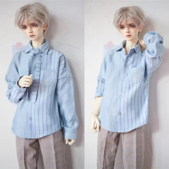 BJD кукла риза облекло за 1/3 1/4 BJD sd msd чичо синя раирана риза прилеп с равен брой гласове кукла наряжается кукла подарък облекло diy