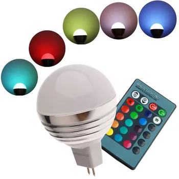 Dimmable 3W RGB LED Light Bulb MR16 DC12V Цветна замяна Led Крушка RGB Осветление с дистанционно Управление