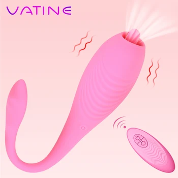 VATINE 7 Режим на Орален Секс Вибратор Език Вибрираща Жена Смучене на Зърната на Секс Играчки За Жени Стимулатор на Клитора Орален Оближе