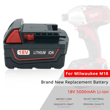 Батерия електроинструменти батерии 18V 5.0 Ah за Milwaukee M18 X 48-11-1850 48-11-1852 48-59-1850, M18 X, C18B, Li18