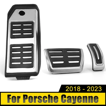 За Porsche Cayenne 2018 2019 2020 2021 2022 2023 Неръждаема Автомобили Педала На Газта Гориво Педала На Спирачката Поставка За Краката На Педалите Тампон Калъф