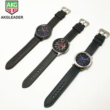 За Samsung Galaxy Watch 42/46 мм, Кожена Каишка, изработени От Въглеродни Влакна, Каишка За Часовник Gear S3, S2, Гривна На Китката За Huawei Watch 2Pro, Въжета