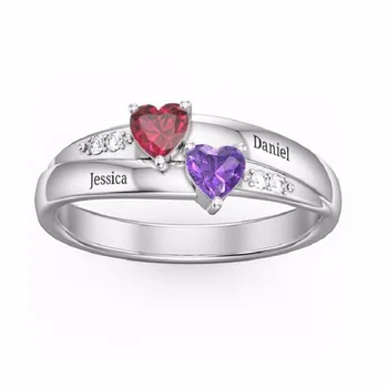 Индивидуално Именное Пръстен С Камък на Раждане Сребро 925 проба Персонализирани Лични пръстен Пръстен на Пръста си, за Жени, Пръстени, Бижута Подарък За Рожден Ден За Момичета