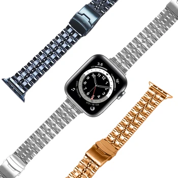 каишка за часовник Apple watch 6 44 мм 40 мм и каишка от Неръждаема Стомана Бизнес Взаимозаменяеми Каишка за iwatch se 6 5 4 3 42 мм 38 мм гривна