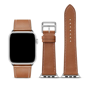 Каишка за часовник Каишка от естествена кожа За Apple Watch Band 7 6 5 4 3 2 1 SE Кожена Гривна За Apple Watch 44 мм 40 мм 45 41 мм 42 38