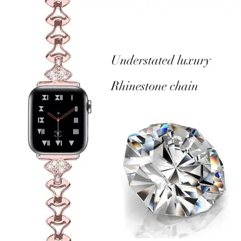 Луксозна диамантена каишка за Apple watch 8 7 6 5 група 45 мм 41 мм 38 мм 42 мм iwatch SE 4 група 44 мм 40 мм верижка от неръждаема стомана каишка