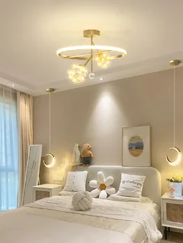 Модерна лампа за спални, полилей в скандинавски стил, луксозни междузвездни романтична лампа за детска стая, модерна минималистичная лампа за обучение