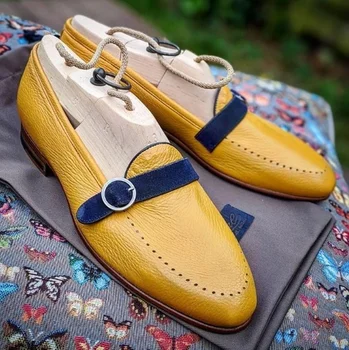 Мъжки обувки с Високо Качество От Изкуствена кожа Нов Модерен и Стилен Дизайн, Обувки с Монашеским Каишка, Ежедневни Официални Лоферы, Zapatos De Hombre ZQ0386