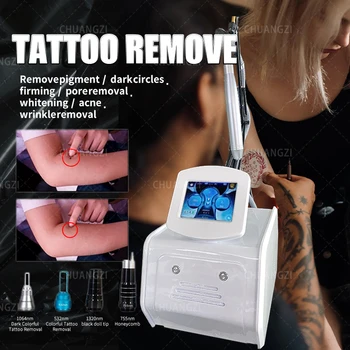 Най-добрият NDAYG машина за премахване на татуировки 755nm nd yag лазер премахва татуировка Пикосекундный татуировочный лазер remval за салон CE