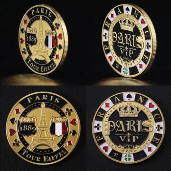 Париж VIP Лас Вегас Възпоменателни монети Щастлив вид Айфеловата кула, 1889 г. Франция Любовен икона