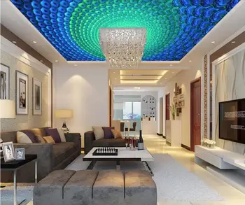 потребителски 3d тапети за тавана, 3d тапети и стенни декорации хол Тенденция цветни 3d таван фотообои лукс